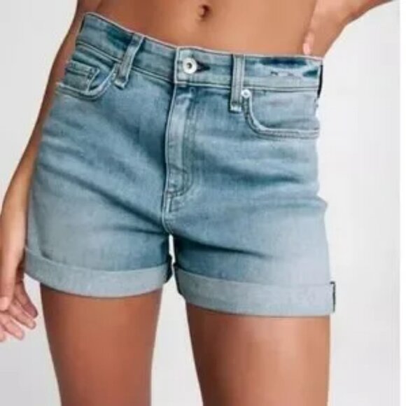 Womens Rag & Bone Harper Blue Rolled Cuff Nina High Rise Shorts 23 COLOR: HARPER - Picture 1 of 8